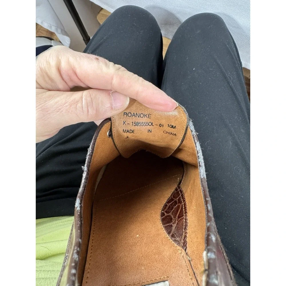 Marco Vicci‎ Rockford Croc Embossed Leather Wingtips tassels size 10